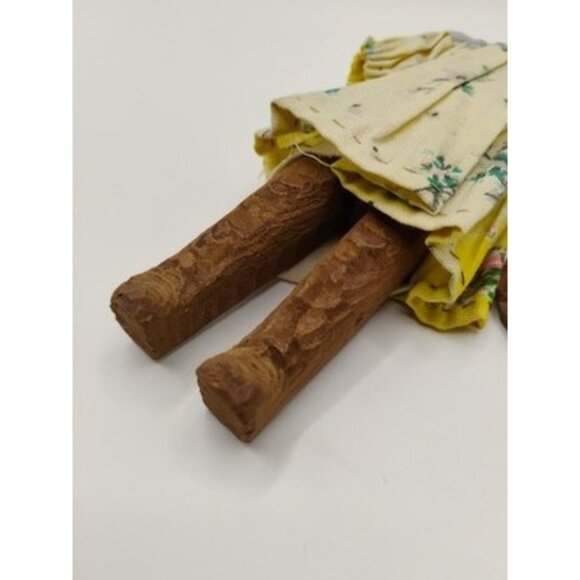 ANTIQUE VTG WOOD CARVED FOLK ART DOLL PRIMITIVE 6" - Picture 7 of 16